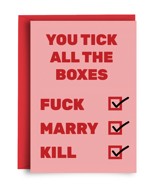 Tick Box - Valentine's Card